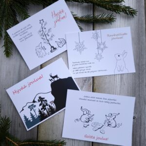 hauskat joulukortit
